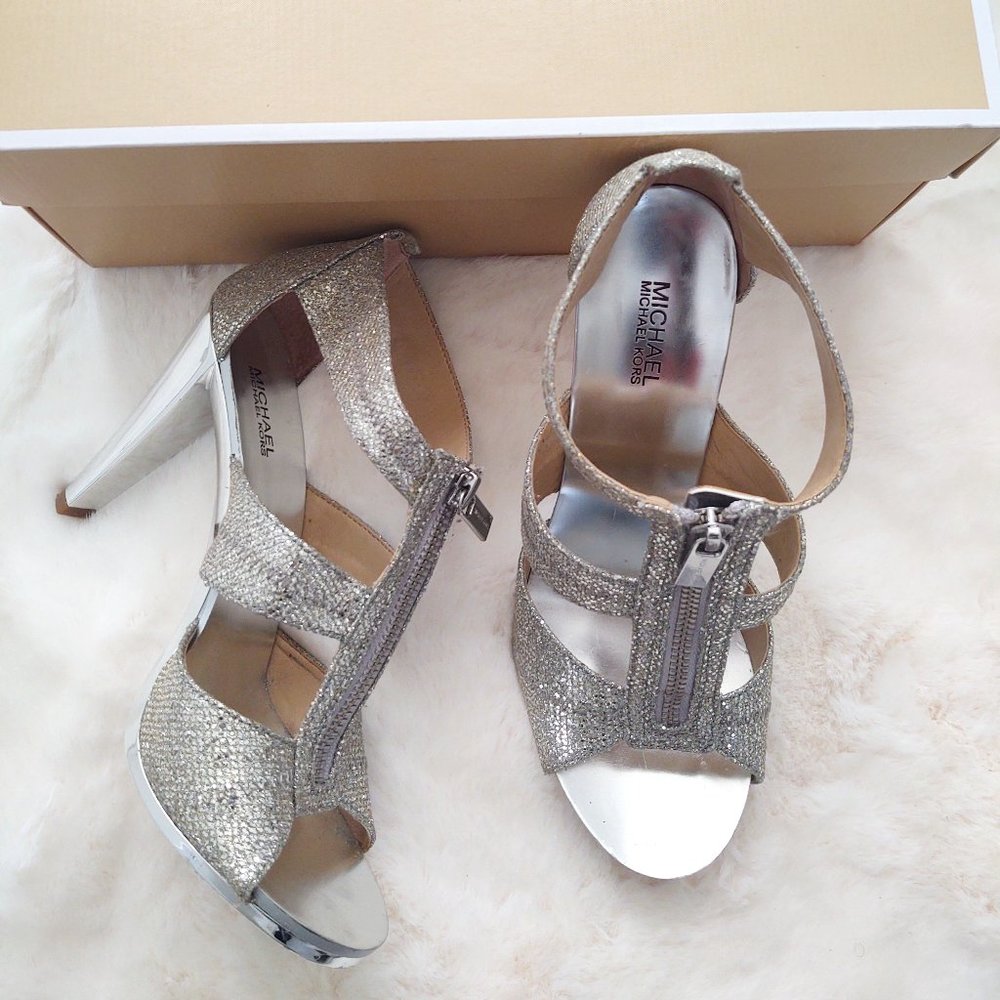MICHAEL Michael Kors Berkley T-strap Glitter [Size 7.5]